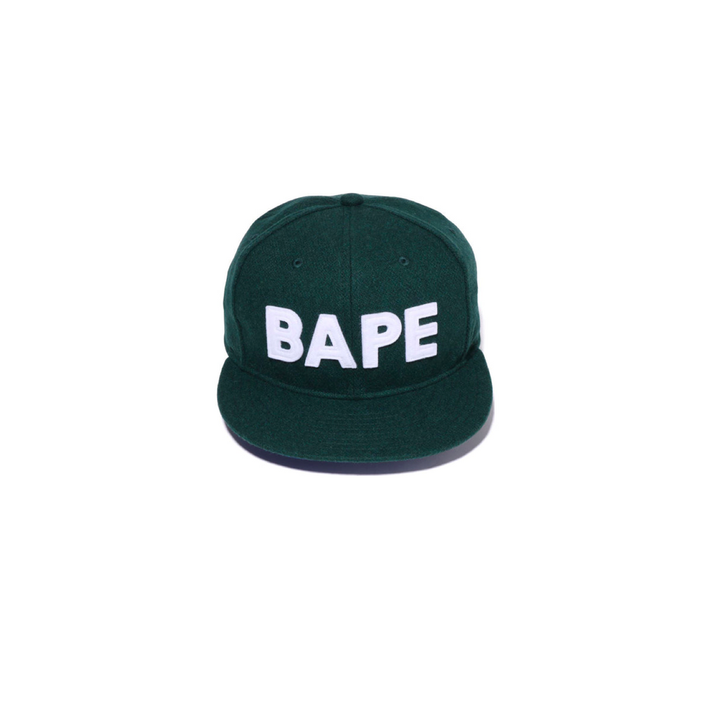 A BATHING APE BAPE PATCH SNAP BACK CAP - GREEN