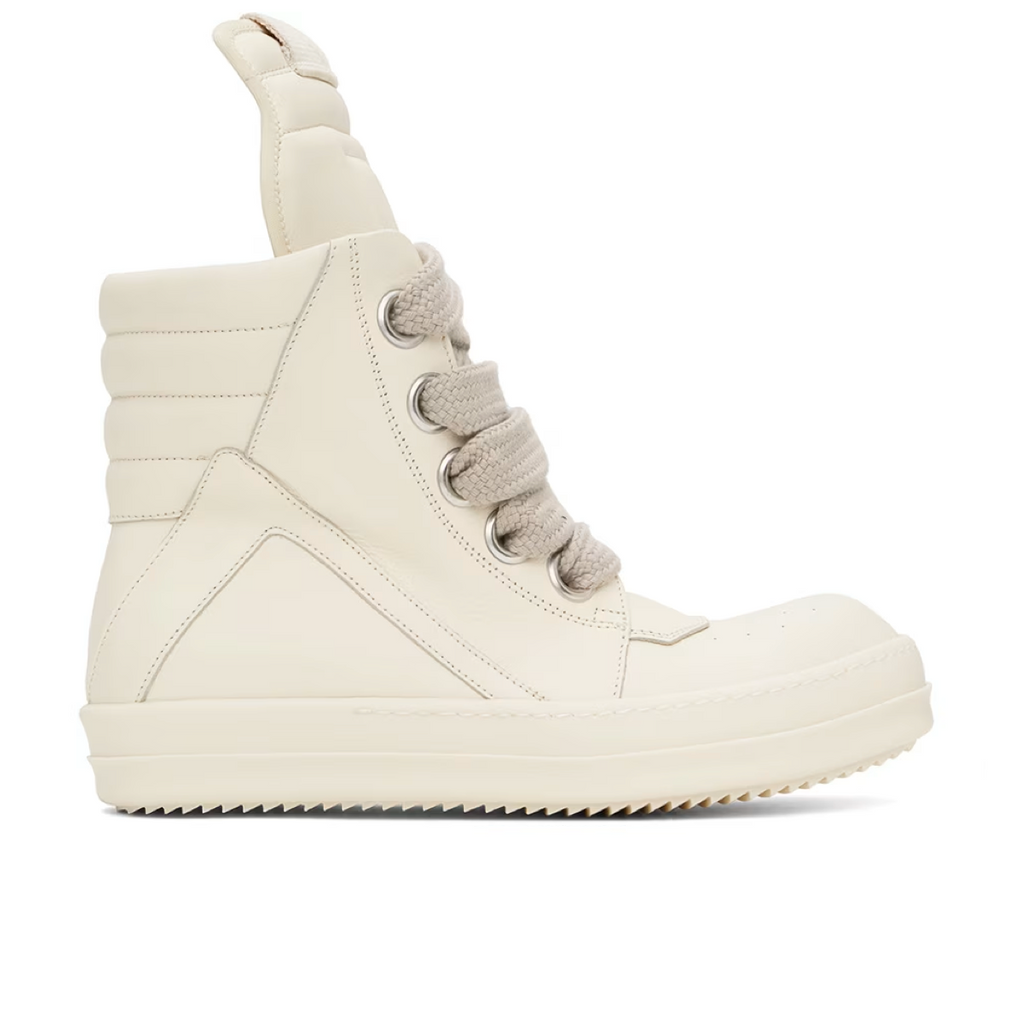 RICK OWENS JUMBO LACE GEOBASKET ( SS24 LIDO ) -MILK/MILK/MILK/MILK