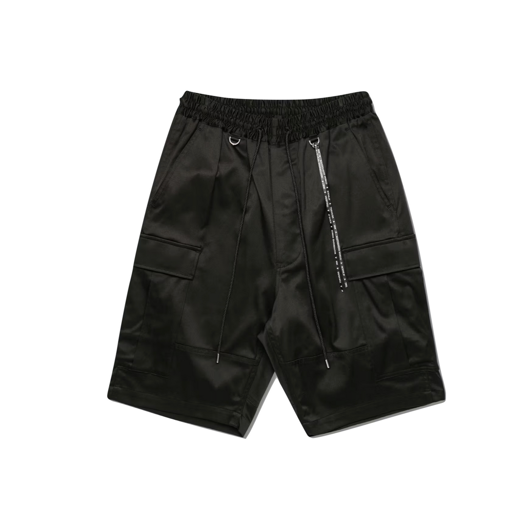 MASTERMIND WORLD SKULL EMBROIDERY CARGO SHORTS - BLACK