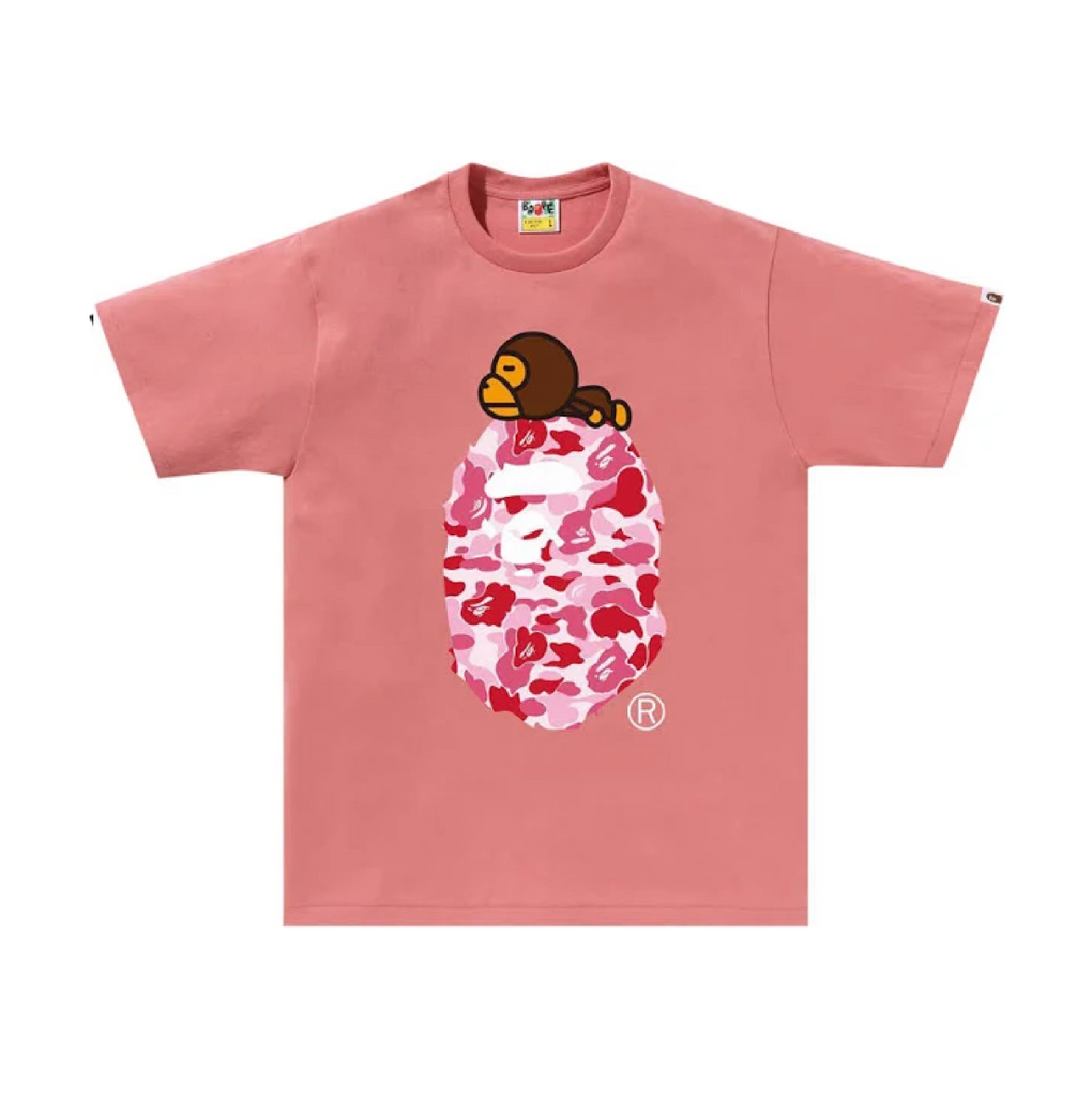 A BATHING APE ABC CAMO MILO ON BIG APE TEE - PINK X PINK