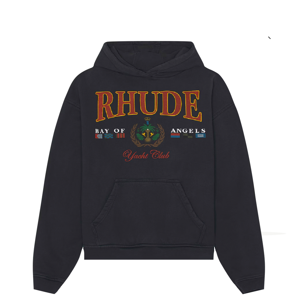 RHUDE BAY OF ANGELS YACHT HOODIE - VINTAGE BLACK