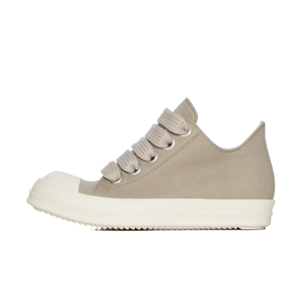RICK OWENS DRKSHDW CONCORDIANS DENIM JUMBOLACE LOW SNEAKS - DIRTY PEARL/MILK/MILK RICK OWENS DRKSHDW CONCORDIANS DENIM JUMBOLACE LOW SNEAKS - DIRTY PEARL/MILK/MILK
