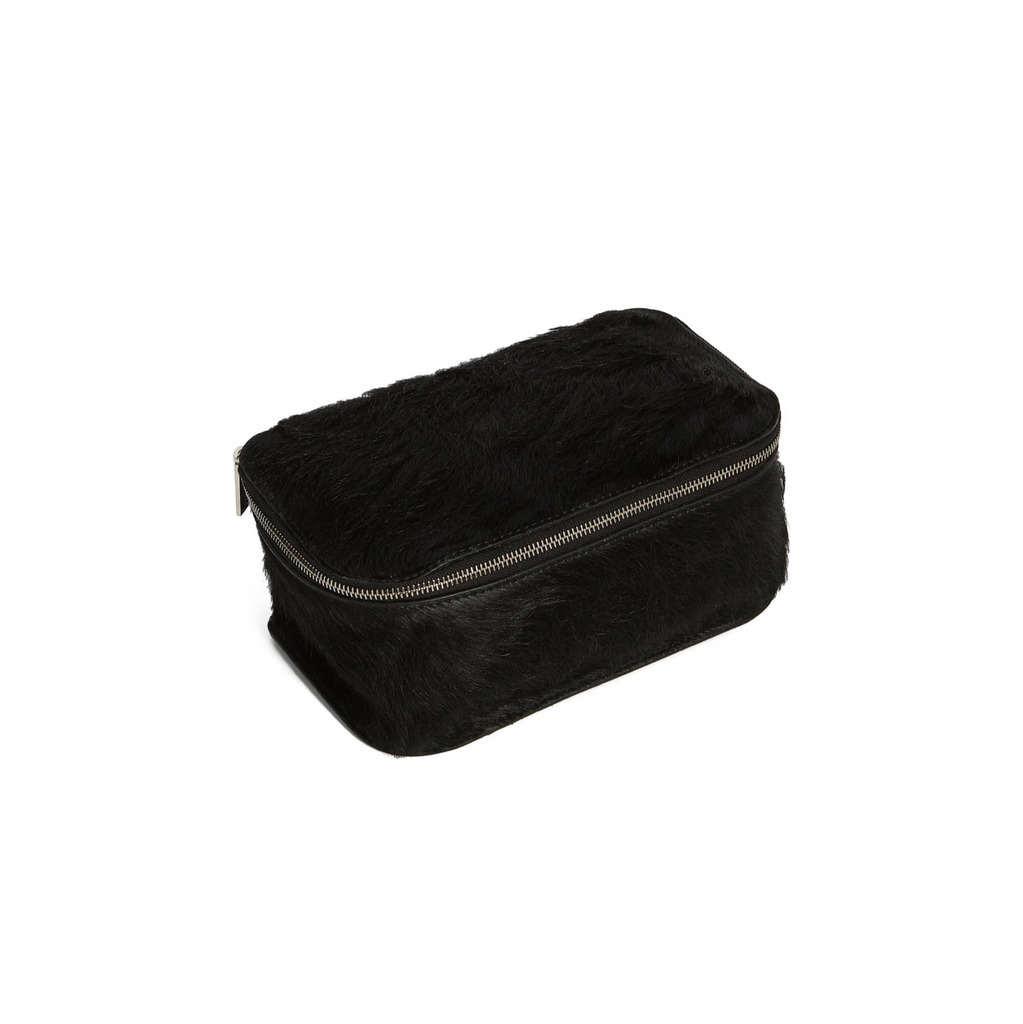 RICK OWENS CONCORDIANS MEDIUM HAIR-ON BEAUTY CASE- BLACK