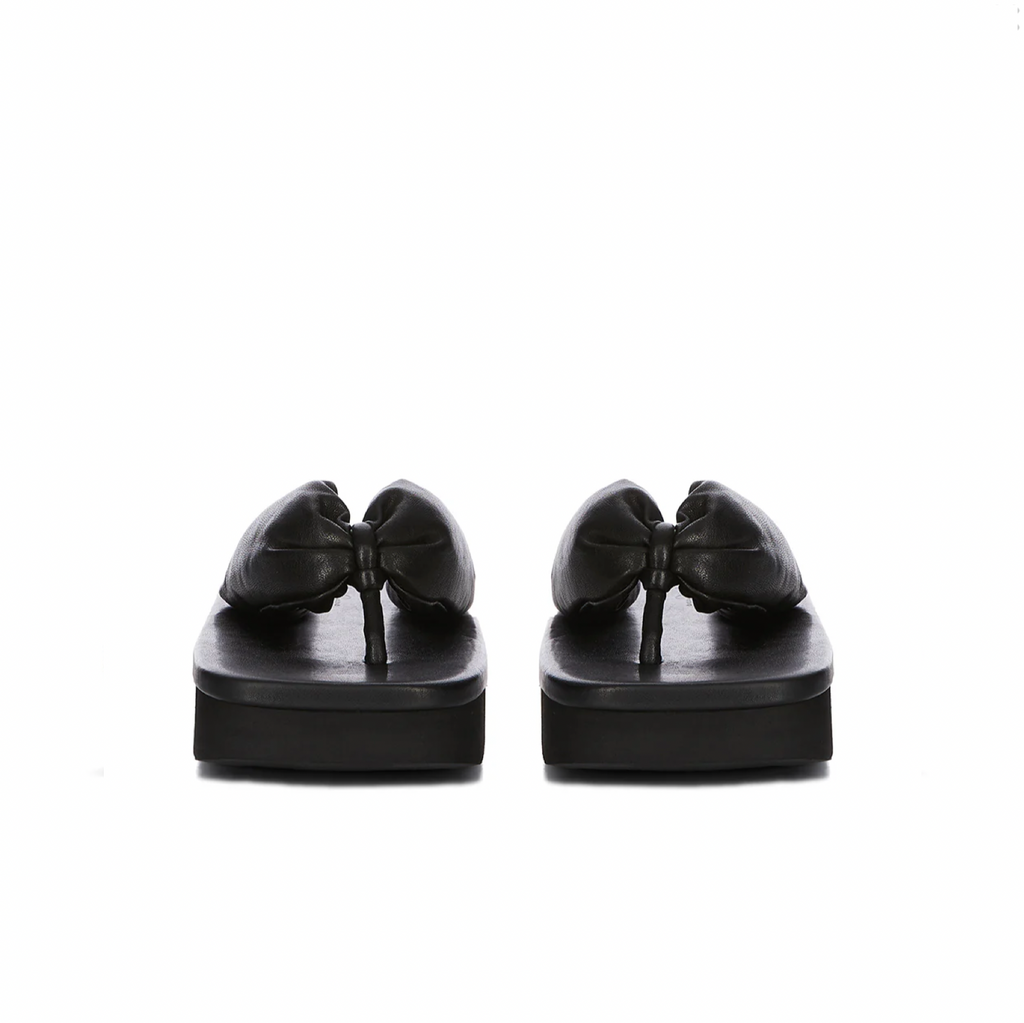 RICK OWENS TEMPLE LEATHER PADDED SANDALS - BLACK
