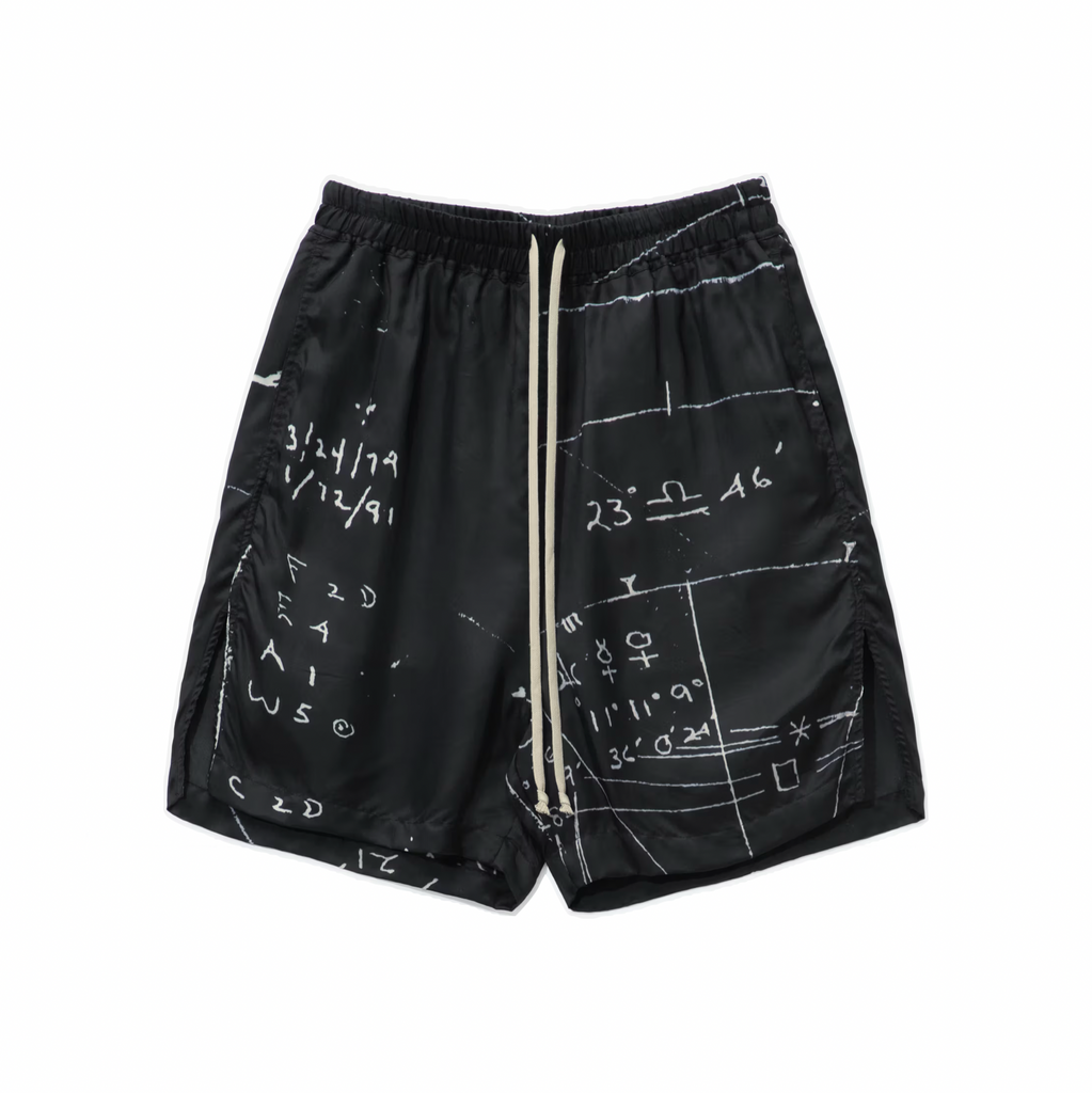 RICK OWENS TEMPLE ASTRO PRINT PLAID BOXERS - BLACK/MILK/BLACK PLAID