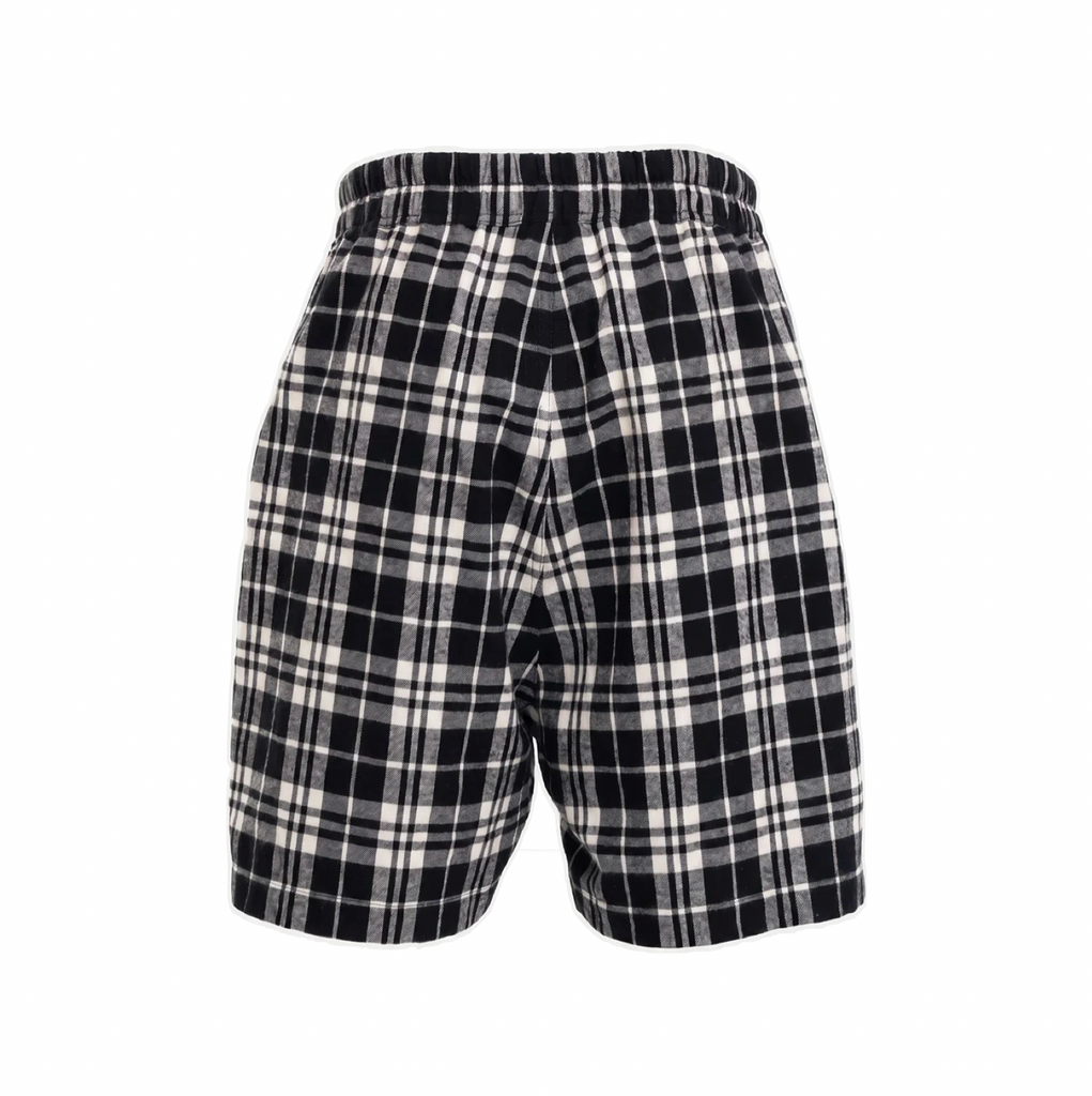 RICK OWENS TEMPLE ASTRO PRINT PLAID BOXERS - BLACK/MILK/BLACK PLAID
