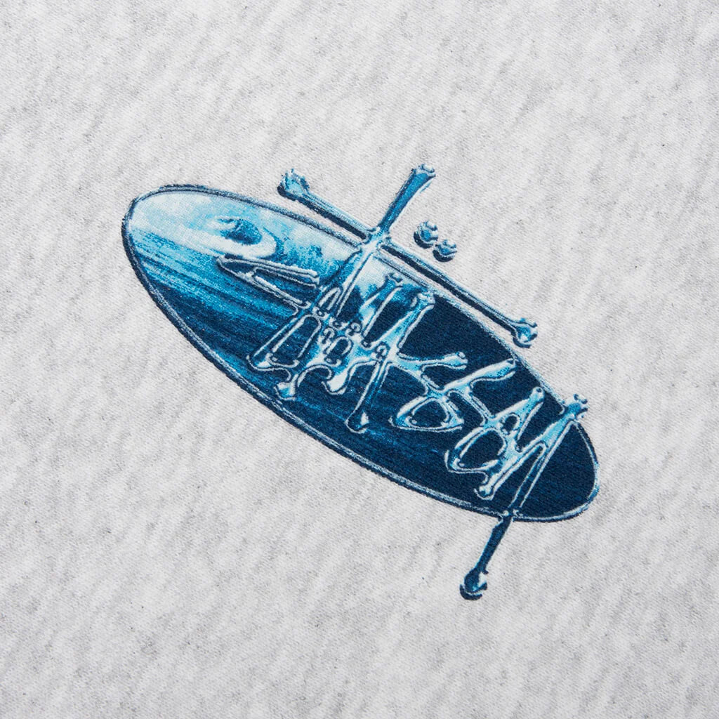 STÜSSY WAVE OVAL HOODIE - ASH HEATHER