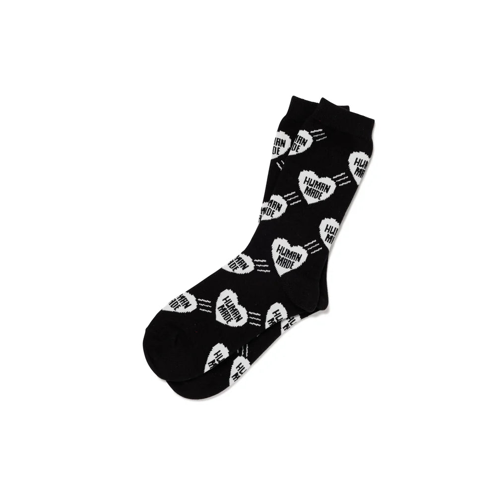 HUMAN MADE HEART SOCKS - BLACK