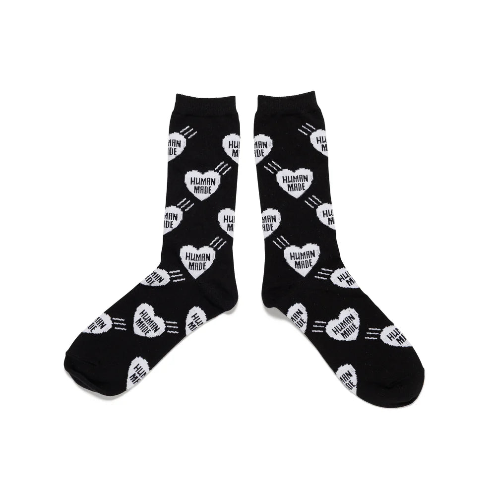 HUMAN MADE HEART SOCKS - BLACK