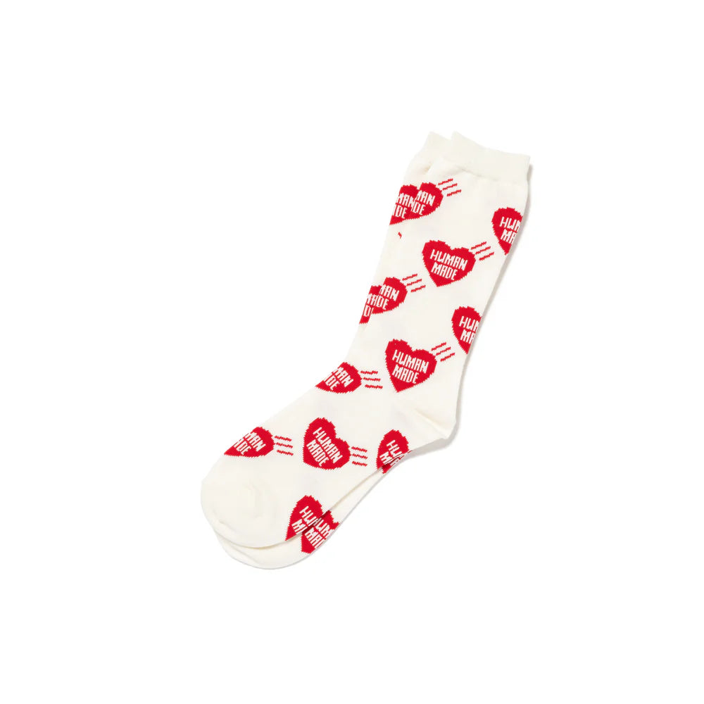 HUMAN MADE HEART SOCKS - WHITE