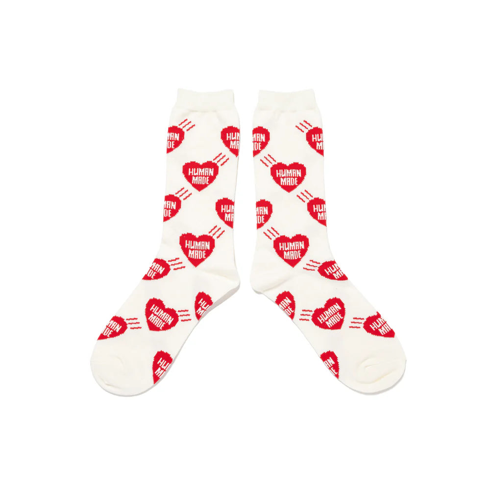 HUMAN MADE HEART SOCKS - WHITE