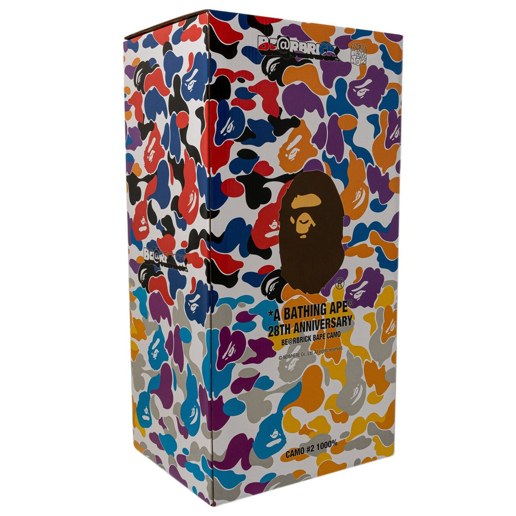 A BATHING APE 28TH ANNIVERSARY X MEDICOM BAPE CAMO #2 1000% BE@RBRICK - BLUE