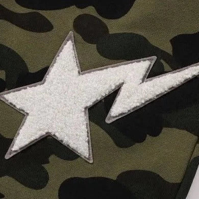 A BATHING APE 1ST CAMO SWEAT PANTS - GREEN