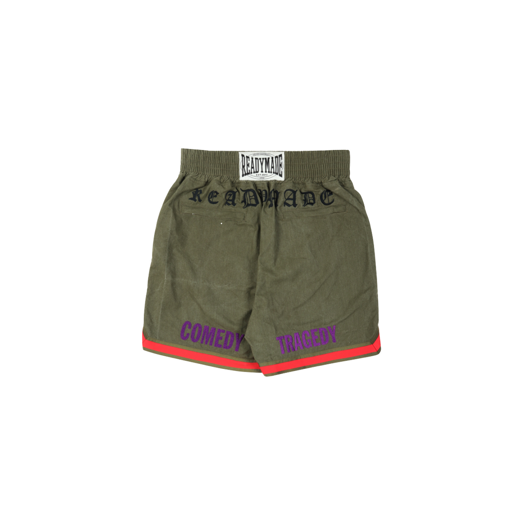 READYMADE EMBROIDERED BOXING SHORTS - GREEN