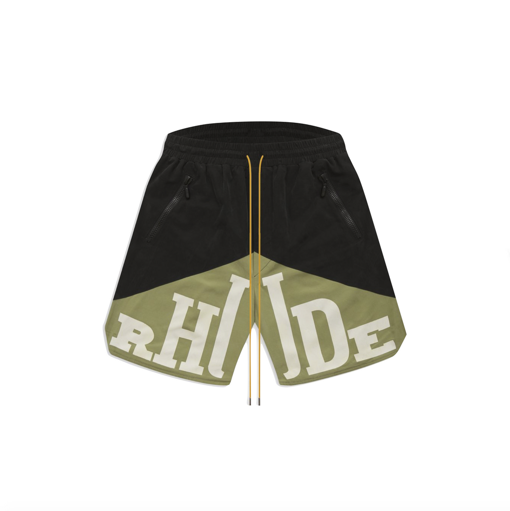 RHUDE YACHTING SHORTS - BLACK/GREEN
