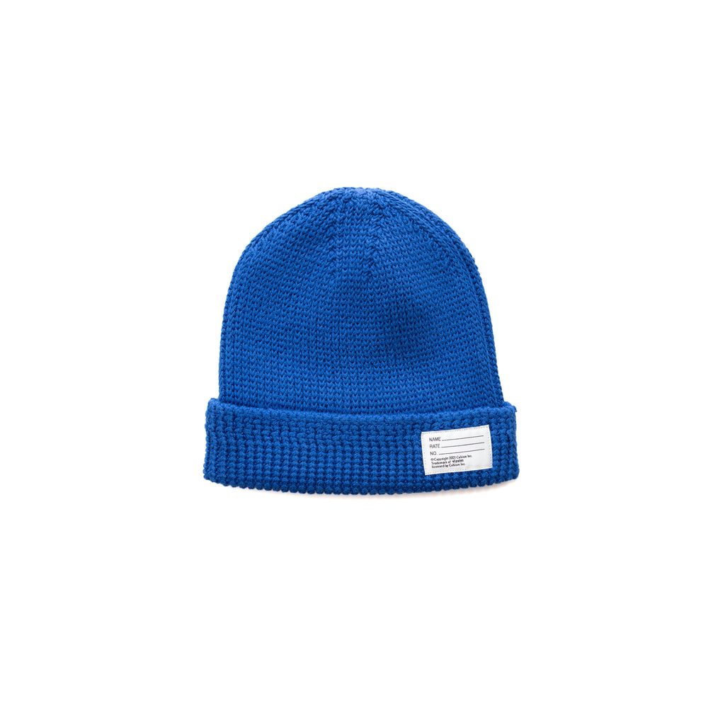 KNIT BEANIE (COTTON) - BLUE