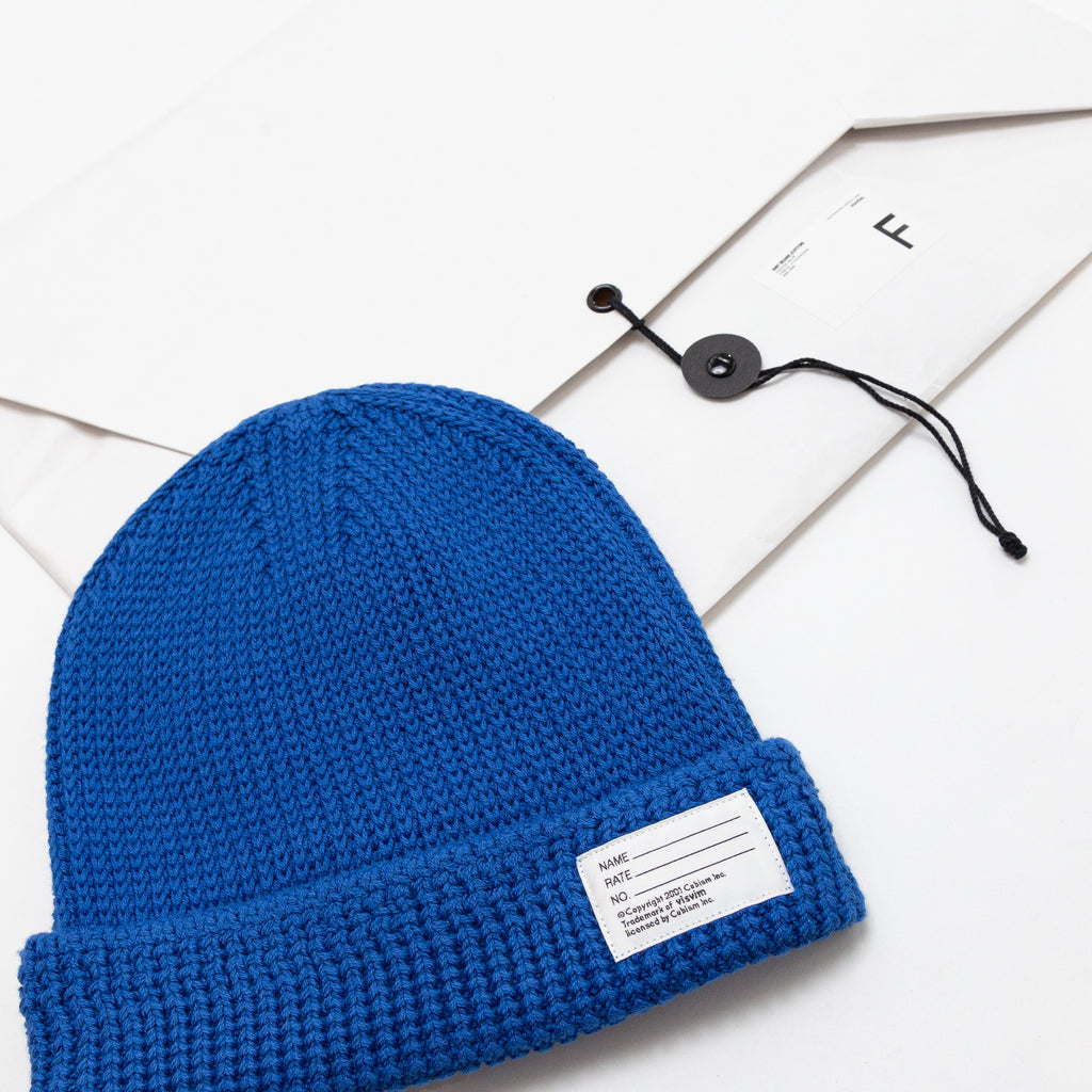 KNIT BEANIE (COTTON) - BLUE