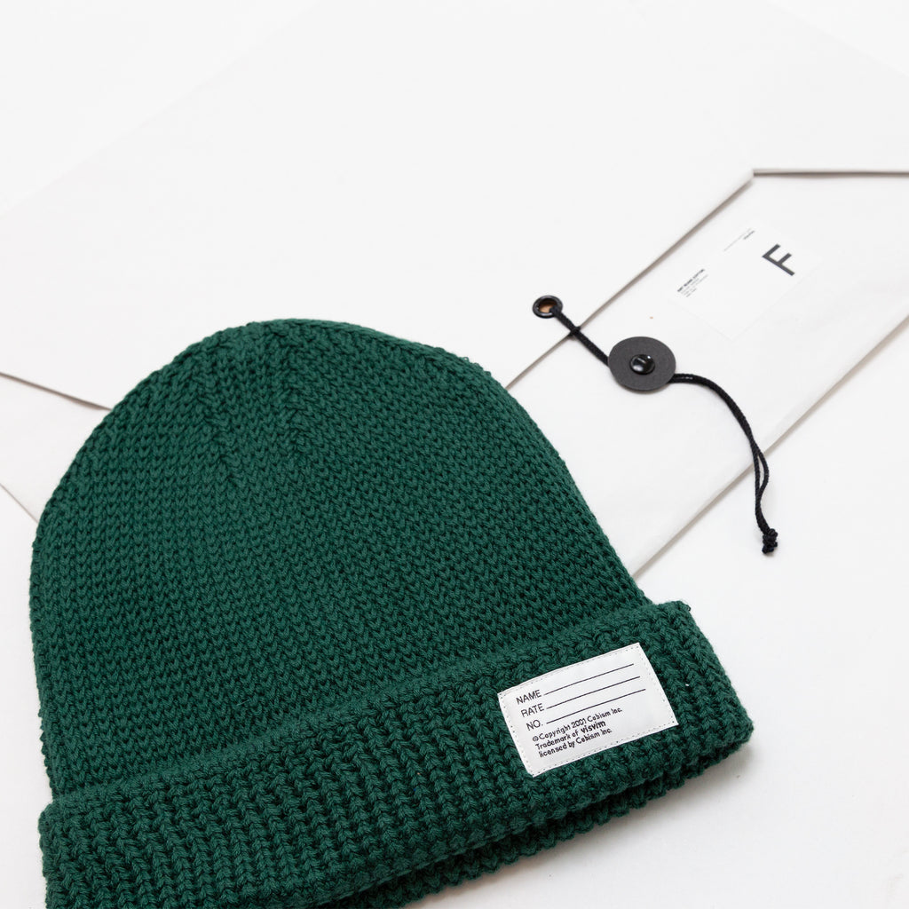 KNIT BEANIE (COTTON) - GREEN