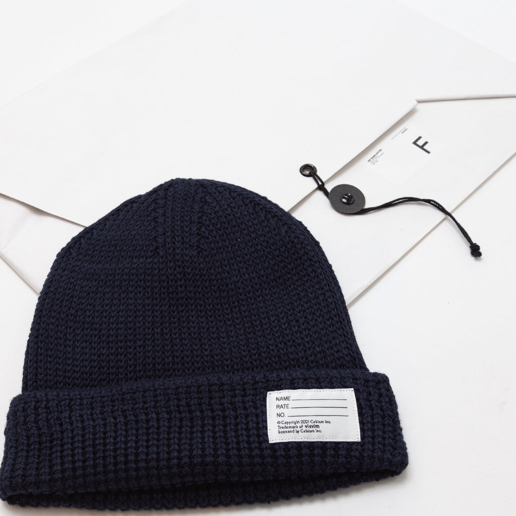 KNIT BEANIE (COTTON) - NAVY
