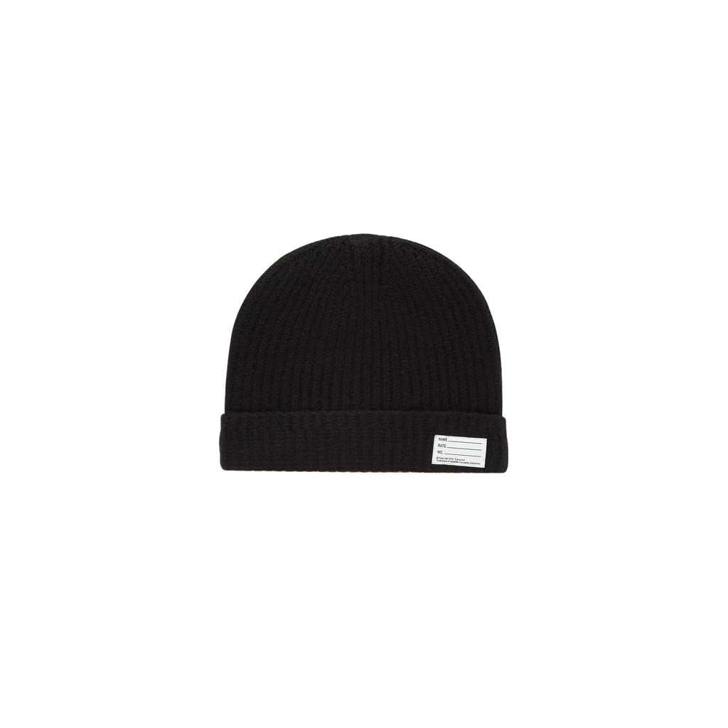 WOOL KNIT BEANIE - BLACK