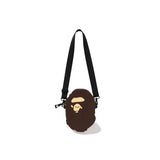 A BATHING APE APE HEAD SILICON SHOULDER BAG - BROWN