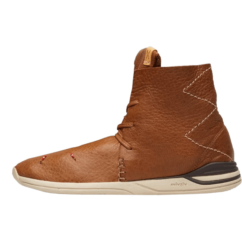 VISVIM HURON MOC HI-FOLK (RED DEER) - BROWN