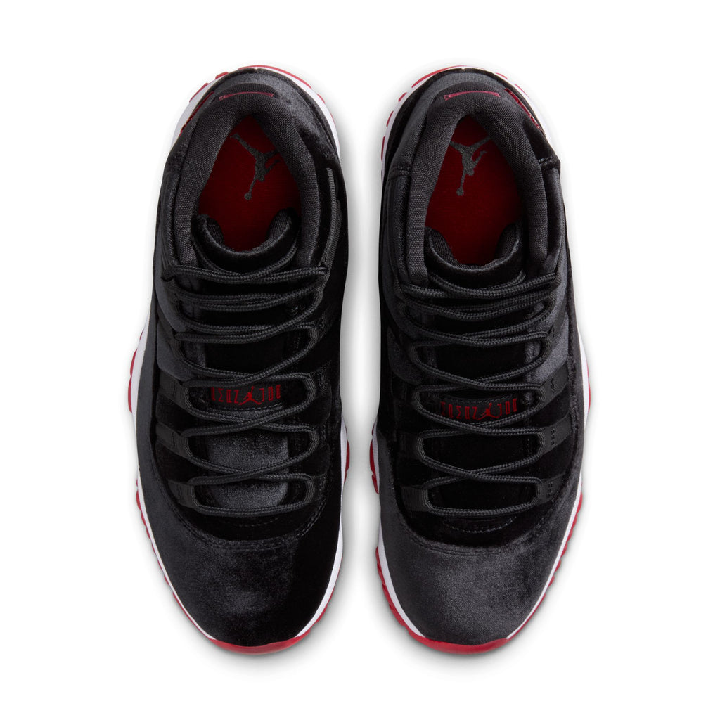 WOMENS AIR JORDAN 11 RETRO 'BRED VELVET' - BLACK/GYM RED-WHITE