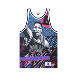 JUST DON X MITCHELL & NESS ‘CHICAGO BULLS’ SUBLIMATED JERSEY - PATTERN BLACK