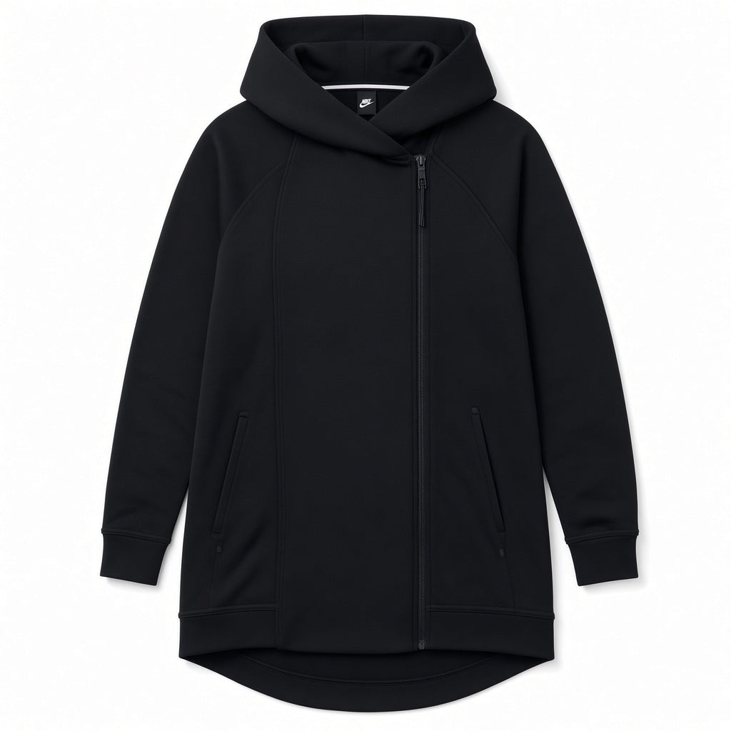 WOMENS NIKE SPORTSWEAR TECH FLEECE CAPE ZIP-UP HOODIE - BLACK