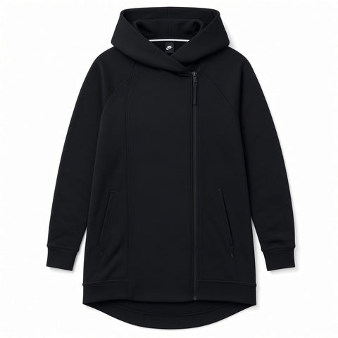 WOMENS NIKE SPORTSWEAR TECH FLEECE CAPE ZIP-UP HOODIE - BLACK