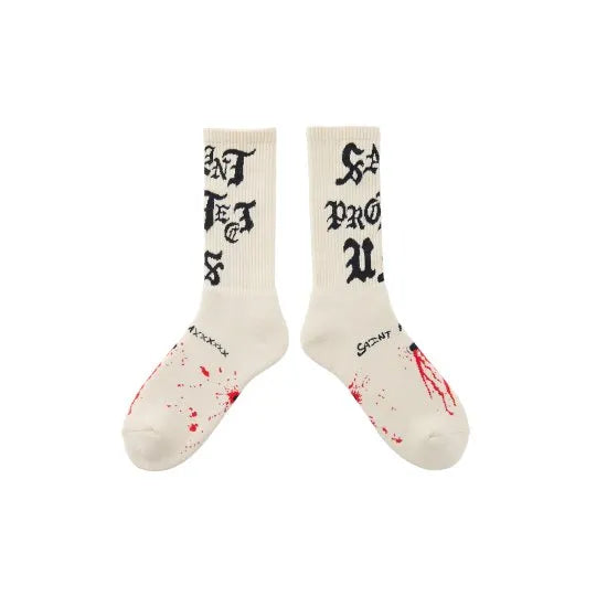 SAINT MICHAEL SAINT PROTECT SOCKS - ECRU