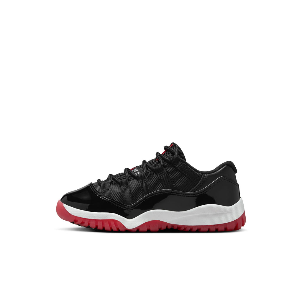 AIR JORDAN 11 RETRO LOW 'BRED' PS - BLACK/VARSITY RED-WHITE
