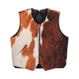 STÜSSY REVESRIBLE QUILTED VEST - COWHIDE