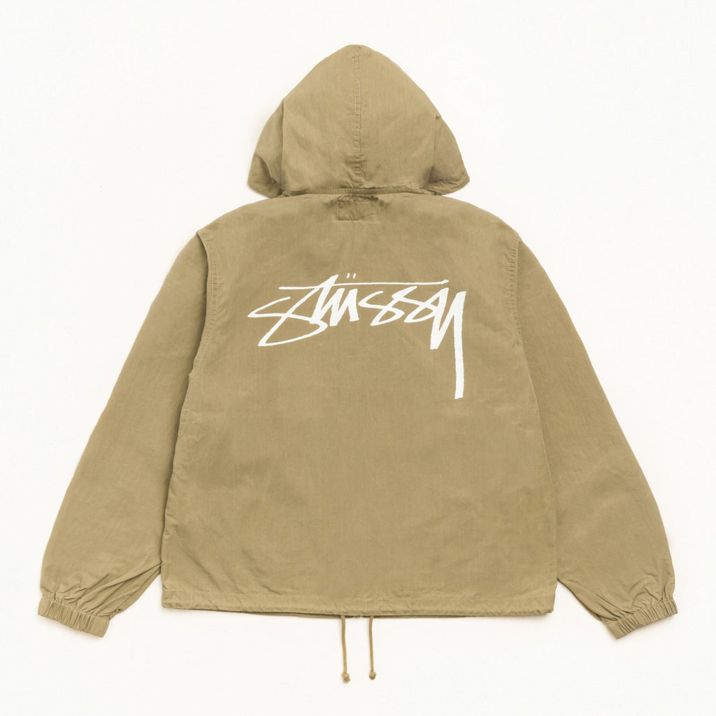 STÜSSY WAXED COTTON BEACH SHELL - OLIVE