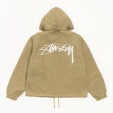 STÜSSY WAXED COTTON BEACH SHELL - OLIVE