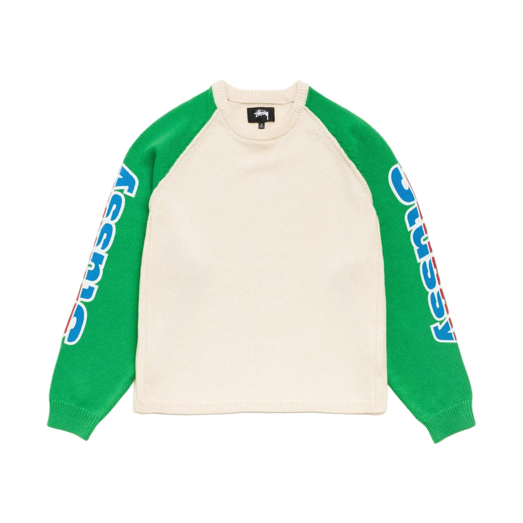 STÜSSY TWO TONE RAGLAN SWEATER - NATURAL