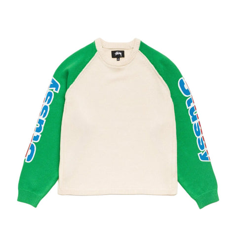 STÜSSY TWO TONE RAGLAN SWEATER - NATURAL