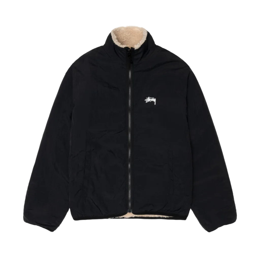STÜSSY SHERPA REVERSIBLE JACKET - BEIGE