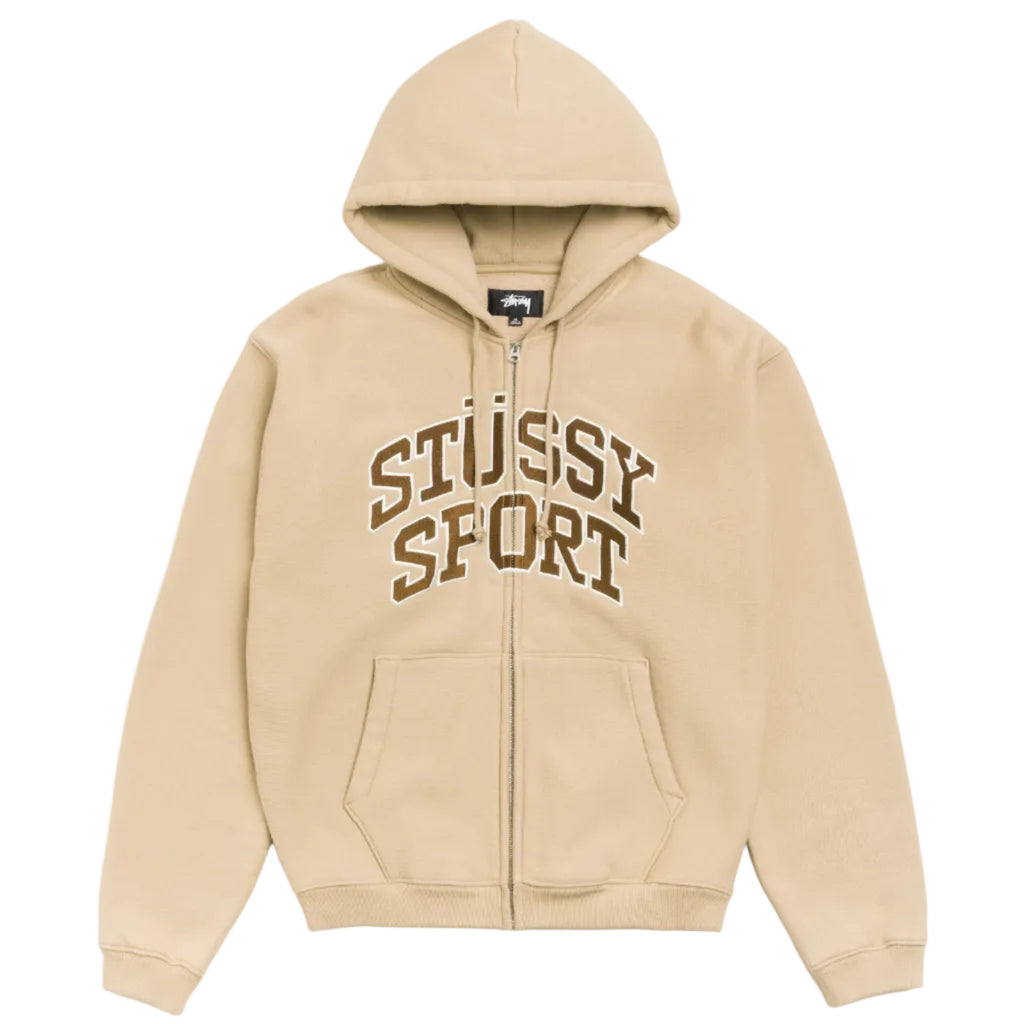 STÜSSY SPORT ZIP HOODIE - TAN