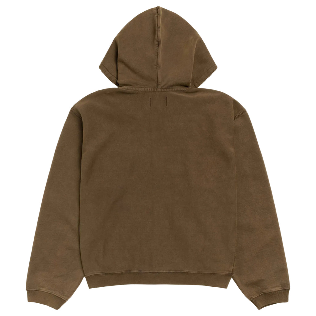 STÜSSY FADED GRAPHIC ZIP HOODIE - OLIVE
