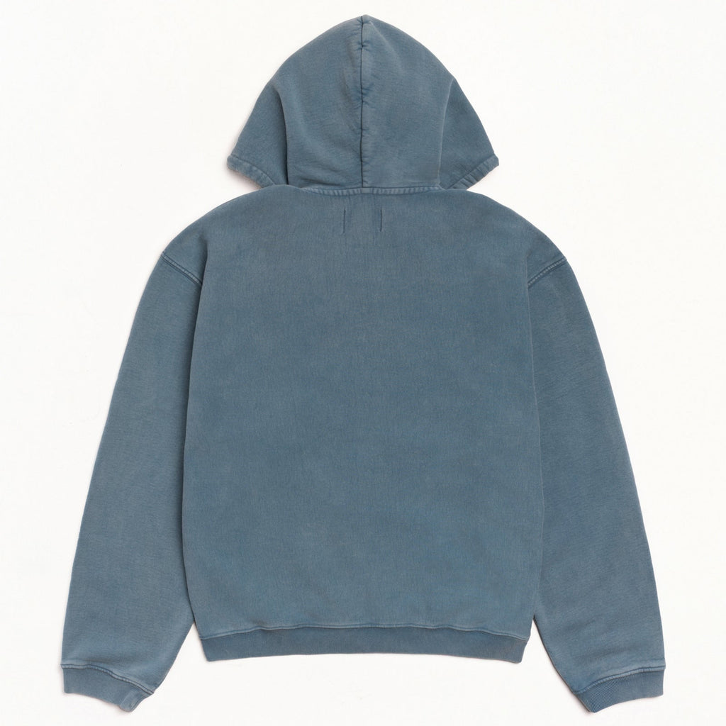 STÜSSY FADED GRAPHIC ZIP HOODIE - WASHED NAVY