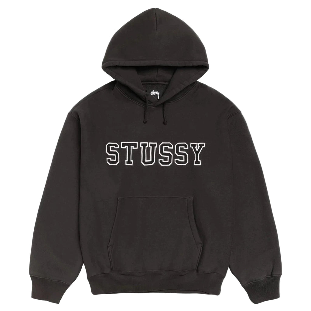 STÜSSY FELT APPLIQUE HOODIE - BLACK