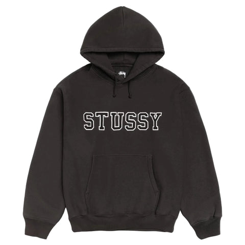 STÜSSY FELT APPLIQUE HOODIE - BLACK