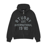 STÜSSY STUSSY EST PRINTED ZIP HOODIE - BLACK