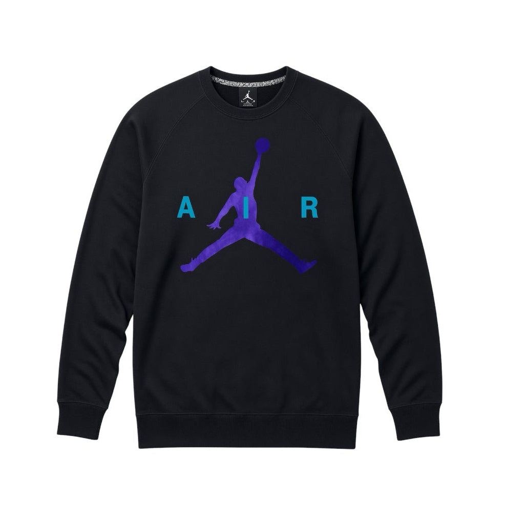 AIR JORDAN JUMPMAN GRAPHIC BRUSHED CREWNECK SWEATSHIRT - BLACK