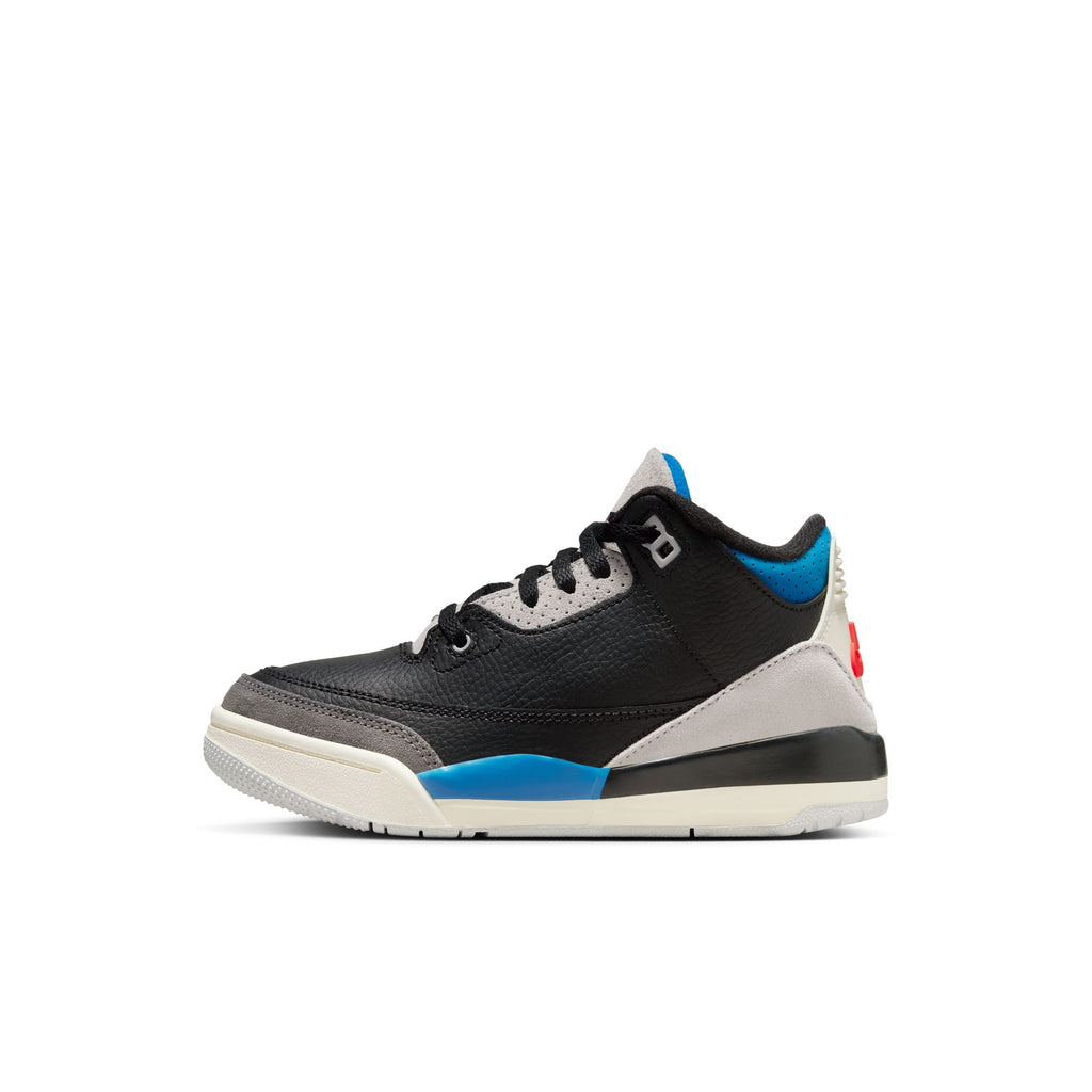 AIR JORDAN 3 RETRO ‘RARE AIR’ PS - BLACK/CHILE RED-NEUTRAL GREY