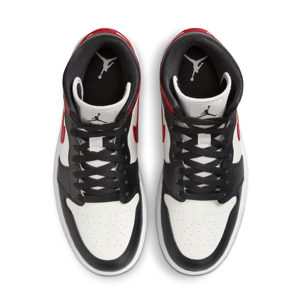 WOMENS AIR JORDAN 1 MID - SAIL/GYM RED-OFF NOIR-WHITE