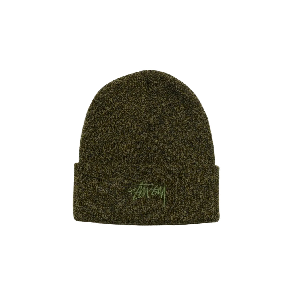STÜSSY STOCK CUFF BEANIE - MARLED OLIVE