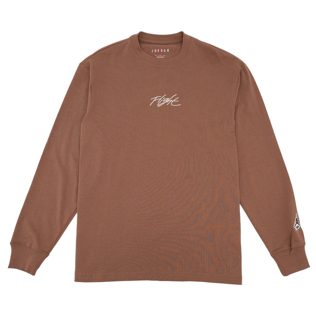 AIR JORDAN FLIGHT ESSENTIALS LONG SLEEVE T-SHIRT - ARCHAEO BROWN