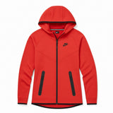 WOMENS NIKE TECH FLEECE FULL-ZIP HOODIE - RED